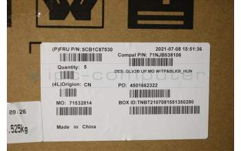 Lenovo 5CB1C87530 Tastatur inkl. TopcaseASM_HUN C21A4 MGBL