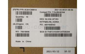 Lenovo 5CB1C89914 Tastatur inkl. Topcase ASM_NORDIC C 21A2 MGBL