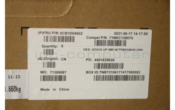 Lenovo 5CB1D04602 Tastatur inkl. Topcase ASM_GRE C 82K1 RGB