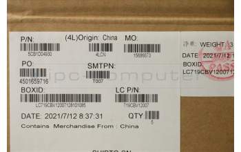 Lenovo 5CB1D04930 C-Cover with keyboard, English, Iron Gray, Backlight, Non-Fingerprint, US