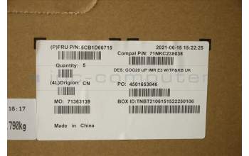 Lenovo 5CB1D66715 Tastatur inkl. Topcase ASM_UKR C 82K2 E3