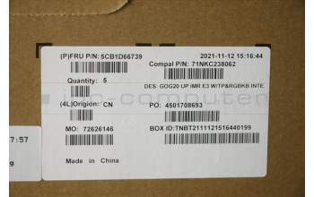 Lenovo 5CB1D66739 Tastatur inkl. TopcaseASM_EURO ENG C82K2 E3 RGB