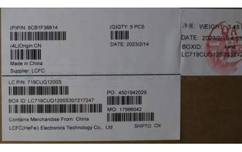 Lenovo 5CB1F36614 Tastatur inkl. Topcase ASM_UKR L82QY BK_TEX