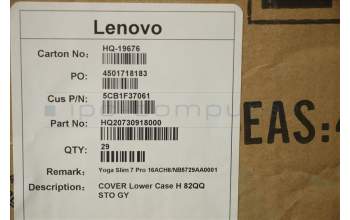 Lenovo 5CB1F37061 Lower Case H 82QQ STO GY
