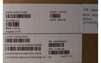 Lenovo 5CB1F37082 LCD Cover L 82LV AB IPS