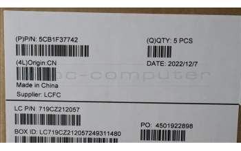 Lenovo 5CB1F37742 Tastatur inkl. Topcase ASM_FRA/ENGL82RFSGw/RGB