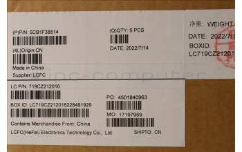 Lenovo 5CB1F38514 Tastatur inkl. Topcase ASM_THAI L82RF SG w/RGB