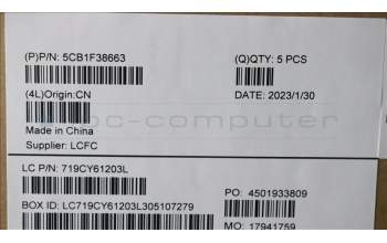 Lenovo 5CB1F38663 C-Cover with keyboard,Belgian,Cloud Grey