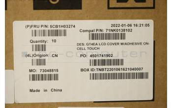 Lenovo 5CB1H03274 COVER A cover w/removeable tape