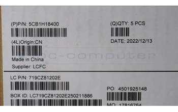 Lenovo 5CB1H18400 Tastatur inkl. Topcase ASM_JPN L82S0 SG w/WH