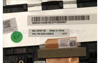 Lenovo 5CB1H23679 C-Cover with keyboard,Hebrew,Storm Grey,RGB Backlight