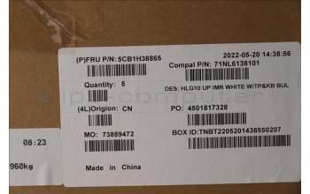 Lenovo 5CB1H38865 C-Cover with keyboard,Bulgarian,White