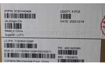 Lenovo 5CB1H43494 Tastatur inkl. Topcase ASM_UK L82RJ FP MB