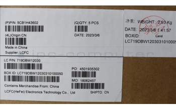 Lenovo 5CB1H43602 C-Cover with keyboard,French,Abyss Blue,Non_FingerPrint