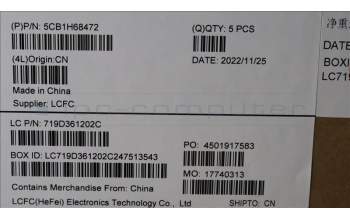 Lenovo 5CB1H68472 Tastatur inkl. Topcase ASM_JPN L82RD SG RGB