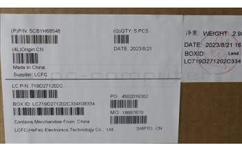 Lenovo 5CB1H68548 C-Cover with keyboard,English,Abyss Blue,Non_Fingerprint