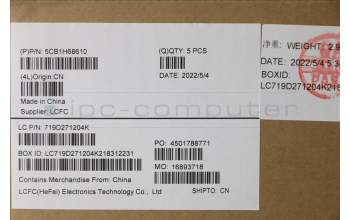 Lenovo 5CB1H68610 Tastatur inkl. Topcase ASM_ENG L82R3 CG_NFP