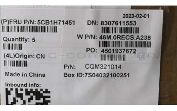 Lenovo 5CB1H71451 Tastatur inkl. Topcase französisch/arabsich W82R9 SG BL