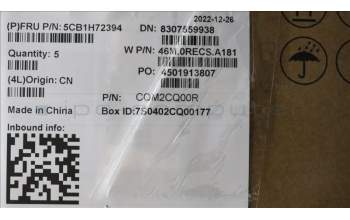 Lenovo 5CB1H72394 C-Cover with keyboard, French, Stone Blue, US