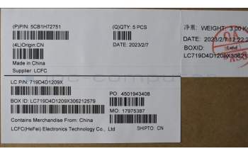 Lenovo 5CB1H72751 Tastatur inkl. Topcase ASM_ITA L82RM AG_NFP_BL