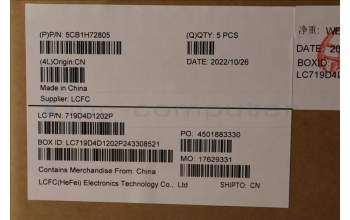 Lenovo 5CB1H72805 Tastatur inkl. Topcase ASM_FRA L82RM MB_FP_BL