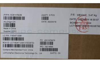 Lenovo 5CB1H78236 Tastatur inkl. Topcase ASM_THAI L82RK NFP AB N