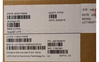 Lenovo 5CB1H78248 C-Cover with keyboard,Hebrew,Abyss Blue,Non_Backlight,Non_FingerPrint