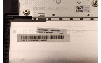 Lenovo 5CB1H78294 C-Cover with keyboard,English,Arctic Grey,Non_Fingerprint