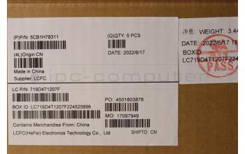 Lenovo 5CB1H78311 C-Cover with keyboard, Hebrew, Arctic Grey, Non-Fingerprint, US