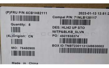 Lenovo 5CB1H82111 Tastatur inkl. TopcaseASM_SLV C82SH StoBL