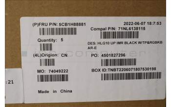 Lenovo 5CB1H88881 Tastatur inkl. Topcase ASM_ARA C82S9RGB BLA