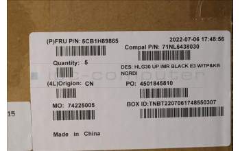 Lenovo 5CB1H89865 Tastatur inkl. TopcaseASM_NORDIC C82S9 E3 BLA