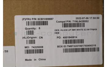 Lenovo 5CB1H89887 Tastatur inkl. TopcaseASM_HBW C82S9 E3 WHT