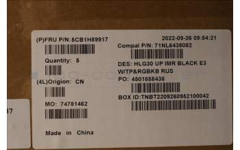 Lenovo 5CB1H89917 Tastatur inkl. TopcaseASM_RUS C82S9RGB E3 BLA