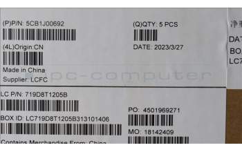 Lenovo 5CB1J00692 Tastatur inkl. Topcase ASM_PORL82SFFP_CG_NB_ML