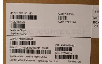 Lenovo 5CB1J01193 C-Cover with keyboard,Portuguese,Storm Grey,Backlight,FingerPrint