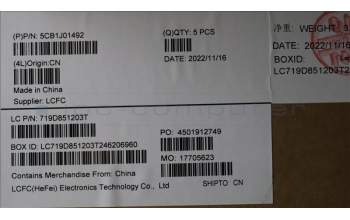 Lenovo 5CB1J01492 Tastatur inkl. Topcase ASM_ENGL82SFNF_SG_NB_PC