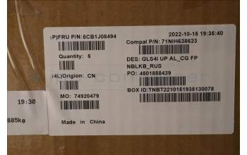 Lenovo 5CB1J08494 Tastatur inkl. TopcaseASM_RUS C82SD ALCG FPNBL