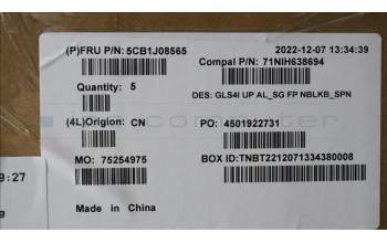 Lenovo 5CB1J08565 Tastatur inkl. TopcaseASM_SPA C82SD ALSG FPNBL