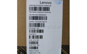 Lenovo 5CB1J08773 C-Cover with keyboard,Spanish,Cloud Grey