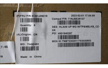 Lenovo 5CB1J09319 C-Cover with keyboard, Czech/Slovakian, Non-Backlight, UK