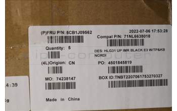 Lenovo 5CB1J09562 Tastatur inkl. TopcaseASM_NORDIC C82SA E3 BLA