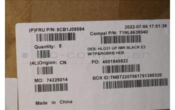 Lenovo 5CB1J09584 Tastatur inkl. TopcaseASM_HBW C82SARGB E3 BLA