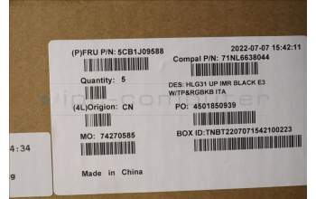 Lenovo 5CB1J09588 Tastatur inkl. TopcaseASM_ITA C82SARGB E3 BLA