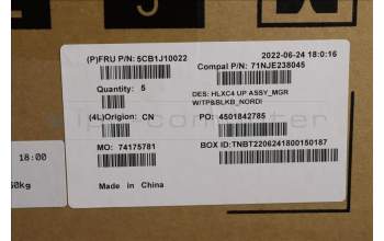 Lenovo 5CB1J10022 Tastatur inkl. TopcaseASM_NORDIC C 21DM BLKB N