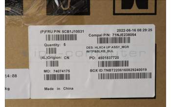 Lenovo 5CB1J10031 Tastatur inkl. Topcase ASM_BUL C 21DM BLKB N