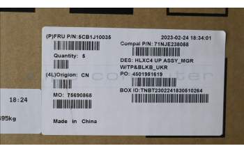 Lenovo 5CB1J10035 Tastatur inkl. Topcase ASM_UKR C 21DM BLKB N