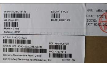 Lenovo 5CB1J11136 Tastatur inkl. Topcase ASM_THAI L82QF NFPSG