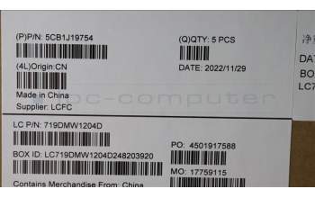 Lenovo 5CB1J19754 Tastatur inkl. Topcase ASM_UKR L82V7 NFPGY