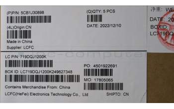 Lenovo 5CB1J30898 Tastatur inkl. Topcase ASM_SLV L82UH FP BL